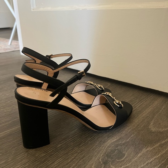 Black GUCCI Horsebit Block Heel Sandal - Picture 3 of 6